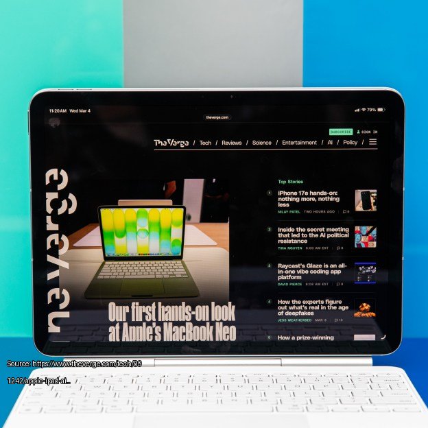 apple-ipad-air-m4 - Fair use review image from https://www.theverge.com/tech/891242/apple-ipad-air-review-2026