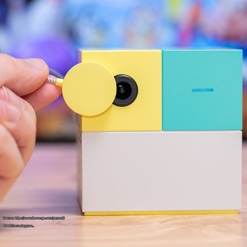 The USB-C power cable comes with a detachable magnetic camera privacy cover. - Fair use review image from https://www.theverge.com/games/848449/nex-playground-review-nintendo-wii-microsoft-kinect-motion-tracking-camera