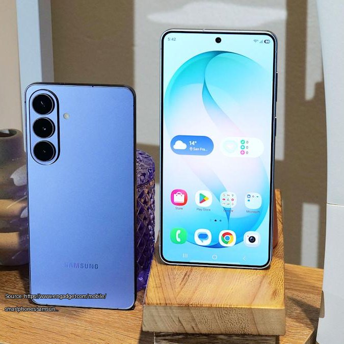 samsung-galaxy-s26-s26-plus - Fair use review image from https://www.engadget.com/mobile/smartphones/samsungs-s26-and-s26-offer-familiar-designs-snapdragon-8-gen-5-chips-and-new-software-features-180000224.html?src=rss