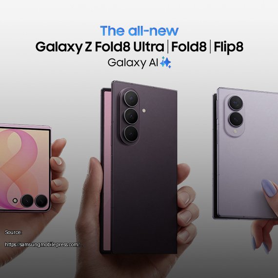 Samsung Galaxy Z Fold8 Ultra, Fold8 and Flip8: Foldables, Perfected for Every Way of Living - Fair use review image from https://samsungmobilepress.com/